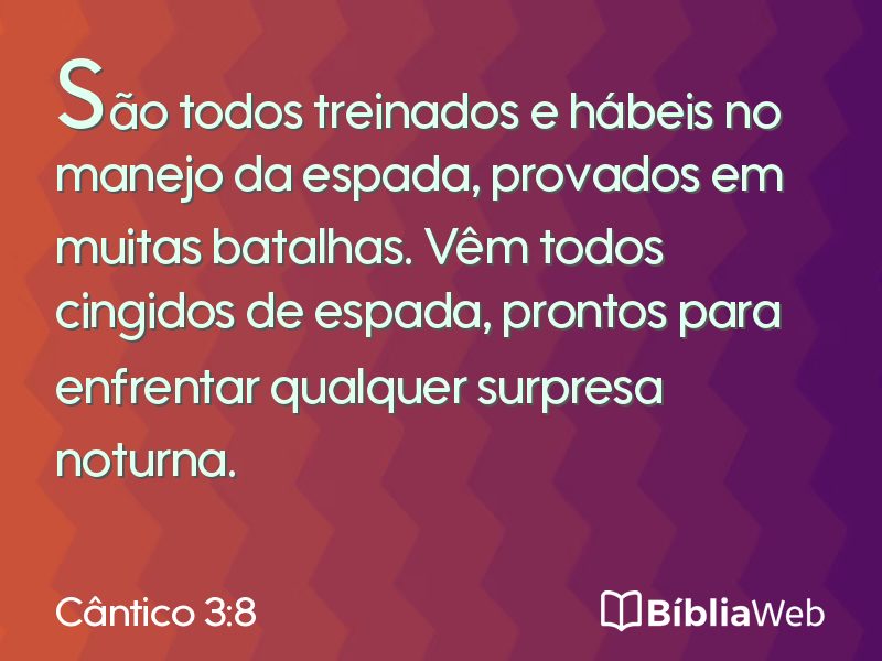 Cântico 3:8 em imagem para compartilhar