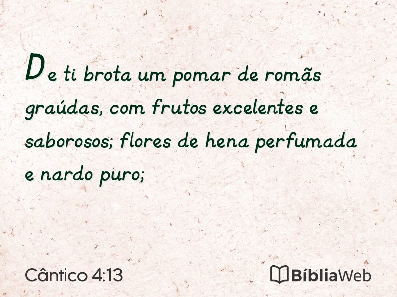 Cântico 4:13 em imagem para compartilhar