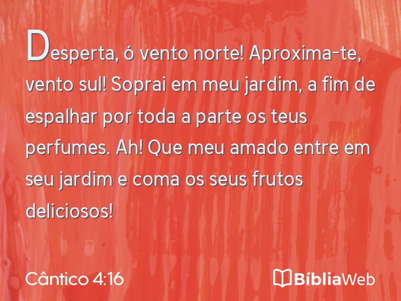 Cântico 4:16 em imagem para compartilhar