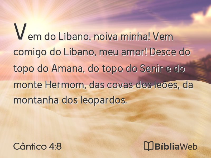 Cântico 4:8 em imagem para compartilhar