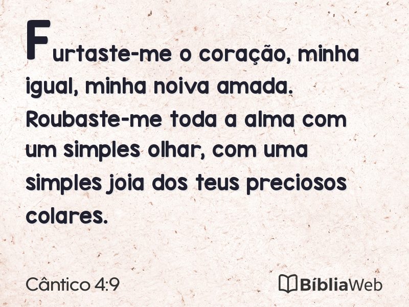 Cântico 4:9 em imagem para compartilhar
