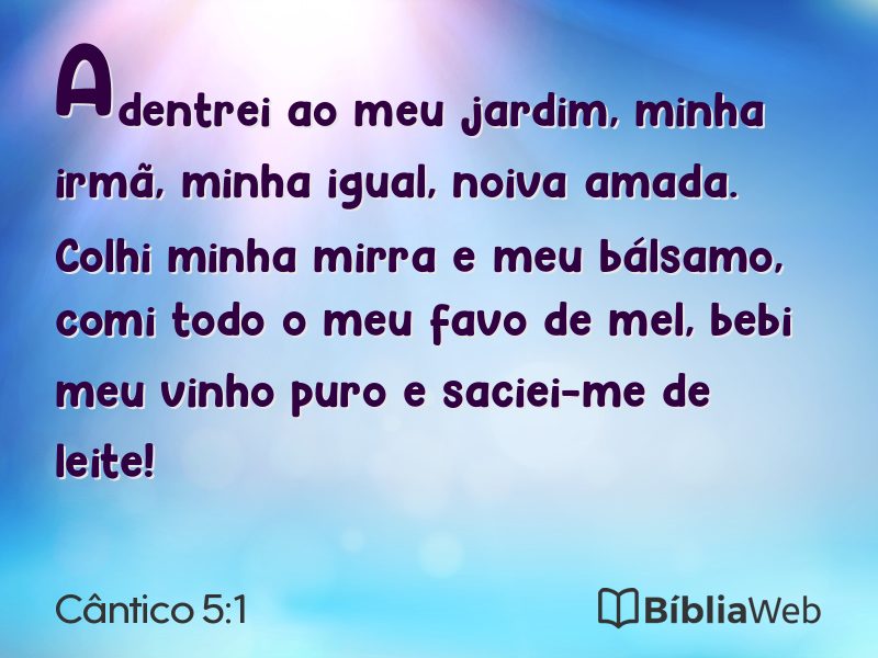 Cântico 5:1 em imagem para compartilhar
