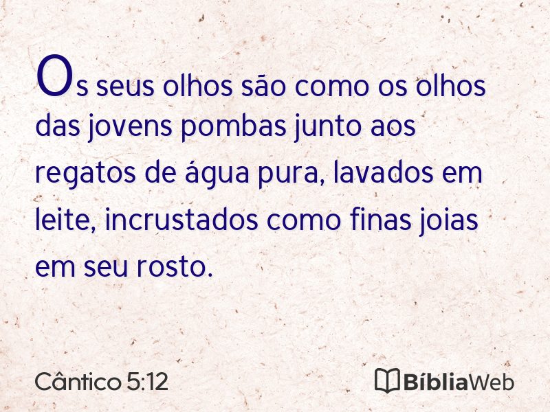 Cântico 5:12 em imagem para compartilhar