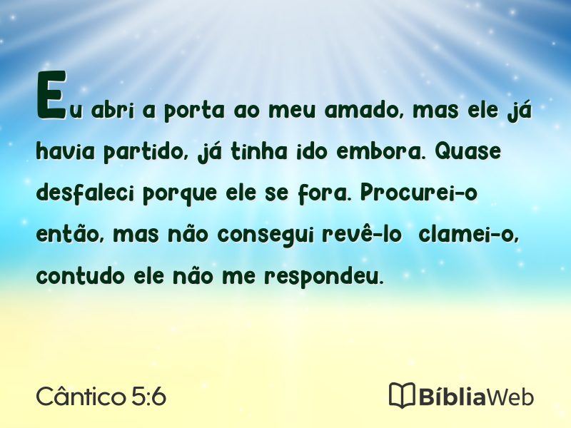 Cântico 5:6 em imagem para compartilhar