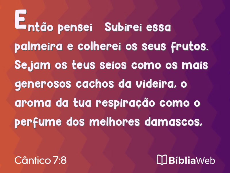 Cântico 7:8 em imagem para compartilhar