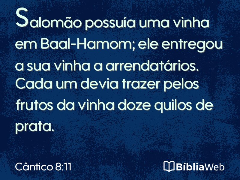 Cântico 8:11 em imagem para compartilhar