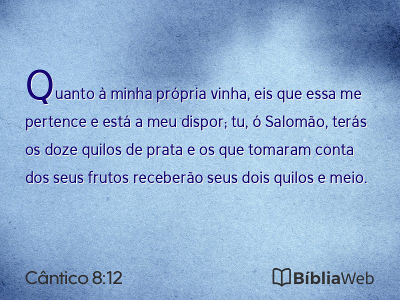 Cântico 8:12 em imagem para compartilhar