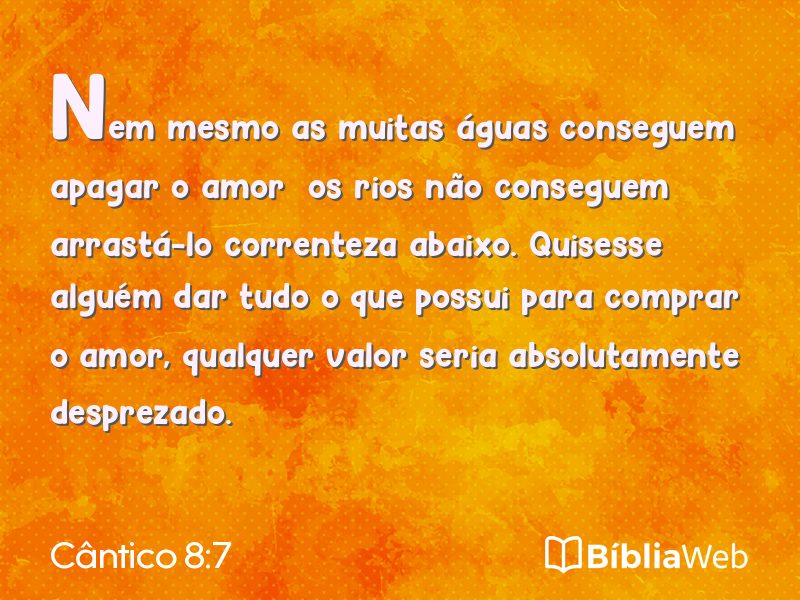 Cântico 8:7 em imagem para compartilhar