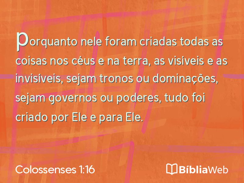 Colossenses 1:16 em imagem para compartilhar