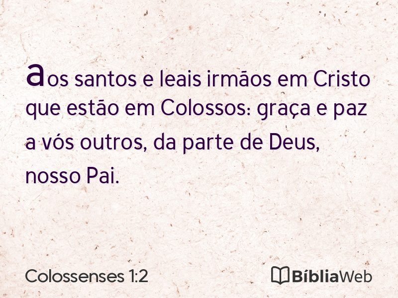 Colossenses 1:2 em imagem para compartilhar