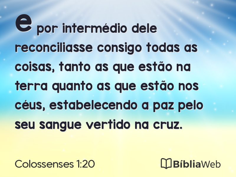 Colossenses 1:20 em imagem para compartilhar