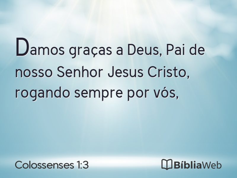 Colossenses 1:3 em imagem para compartilhar