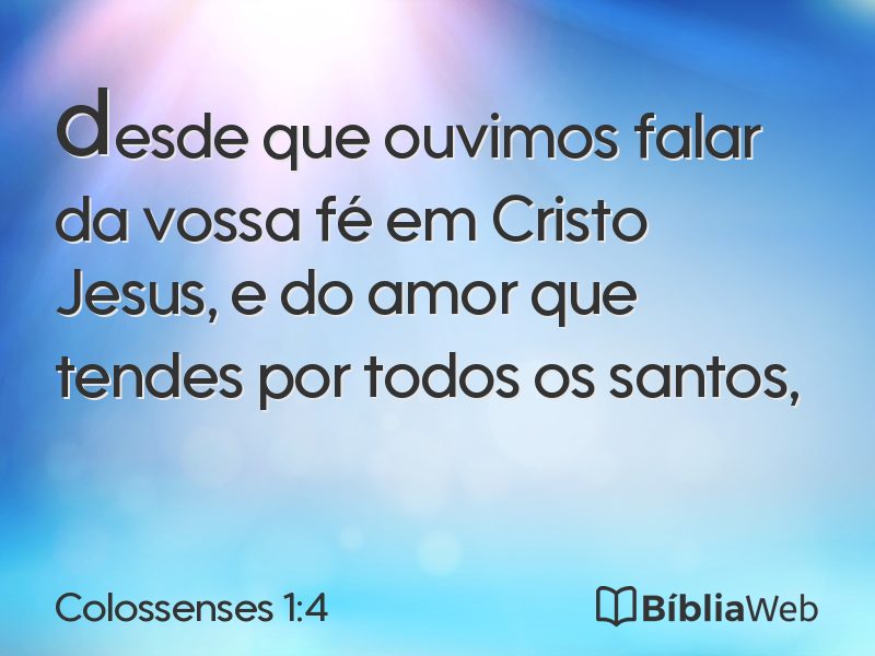 Colossenses 1:4 em imagem para compartilhar