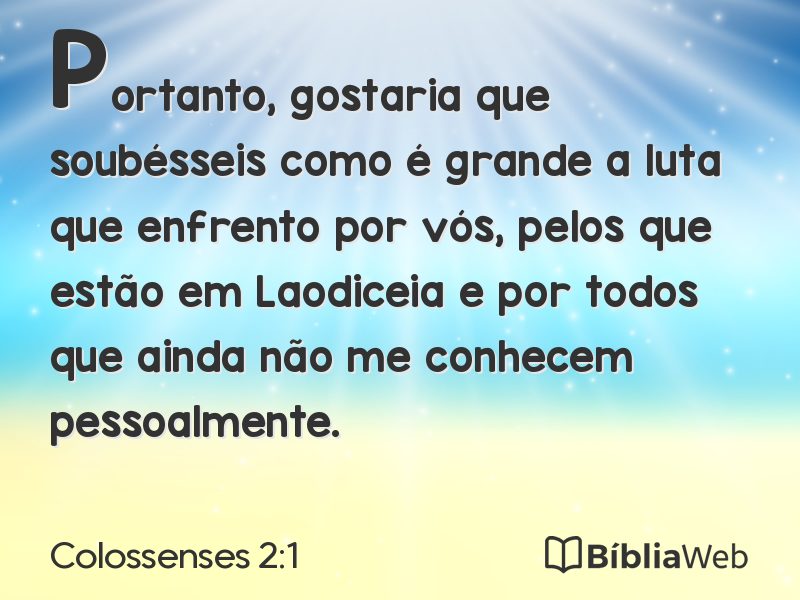 Colossenses 2:1 em imagem para compartilhar