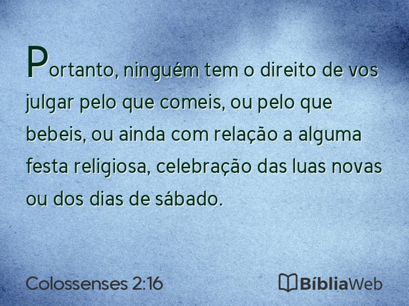 Colossenses 2:16 em imagem para compartilhar