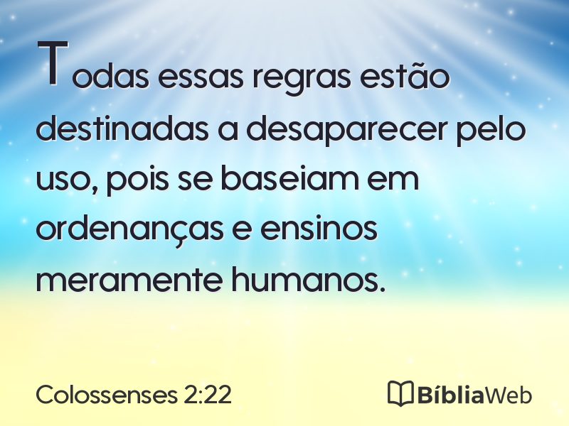 Colossenses 2:22 em imagem para compartilhar