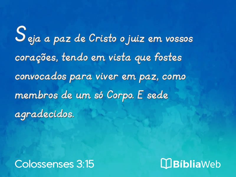 Colossenses 3:15 em imagem para compartilhar