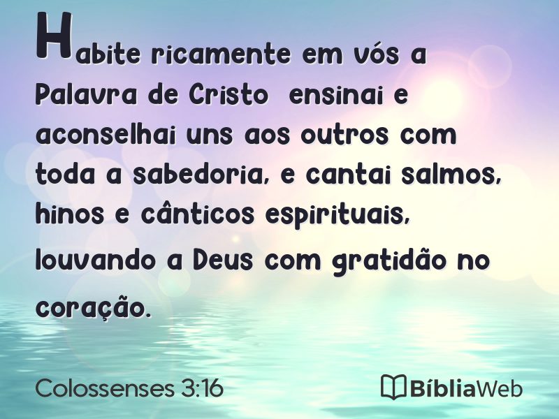 Colossenses 3:16 em imagem para compartilhar