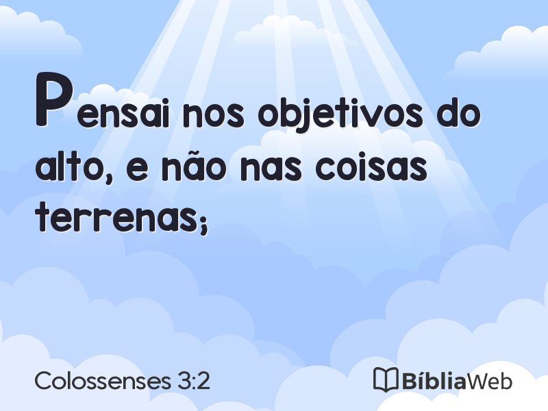 Colossenses 3:2 em imagem para compartilhar