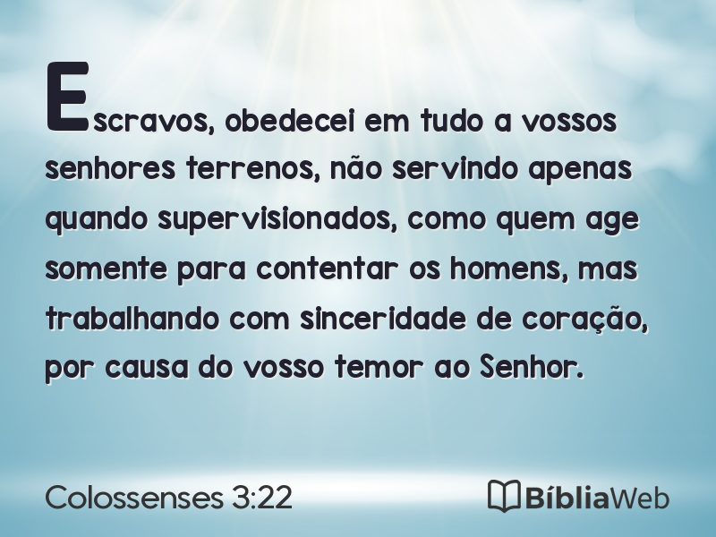 Colossenses 3:22 em imagem para compartilhar