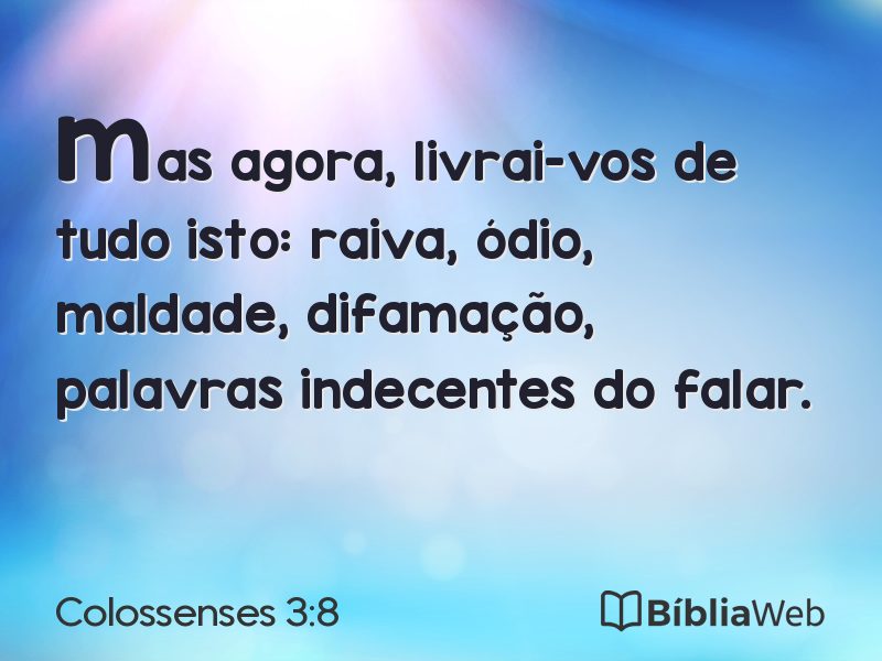 Colossenses 3:8 em imagem para compartilhar