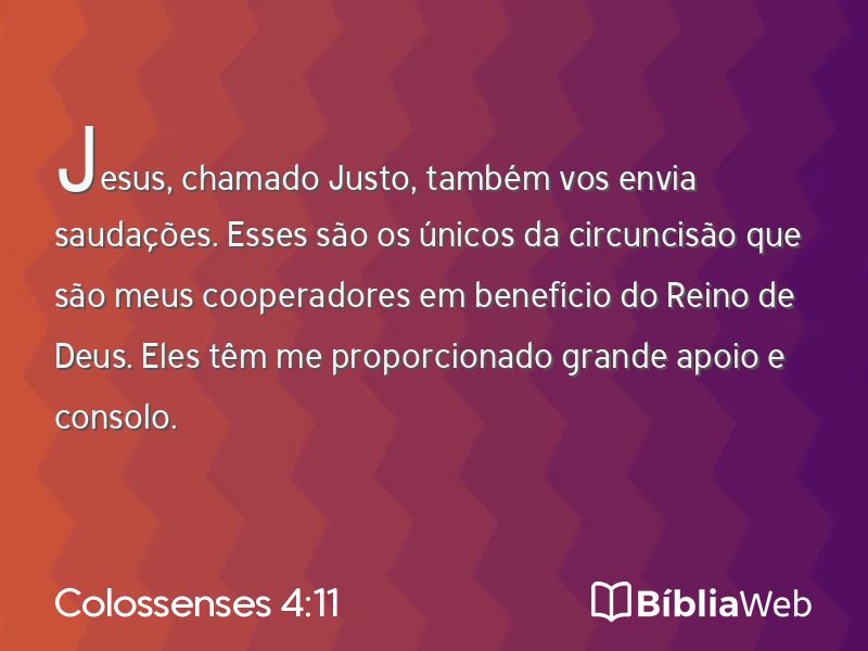 Colossenses 4:11 em imagem para compartilhar