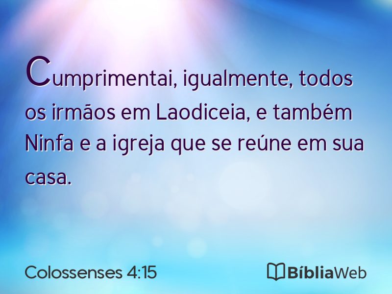 Colossenses 4:15 em imagem para compartilhar