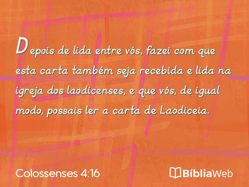 Colossenses 4:16 em imagem para compartilhar