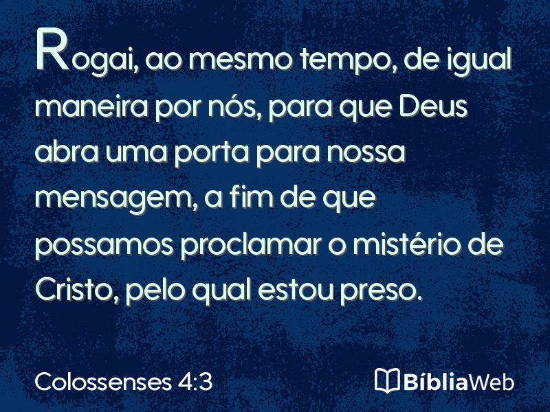 Colossenses 4:3 em imagem para compartilhar