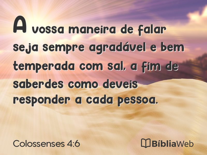Colossenses 4:6 em imagem para compartilhar