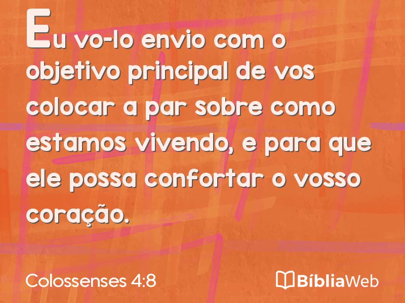 Colossenses 4:8 em imagem para compartilhar