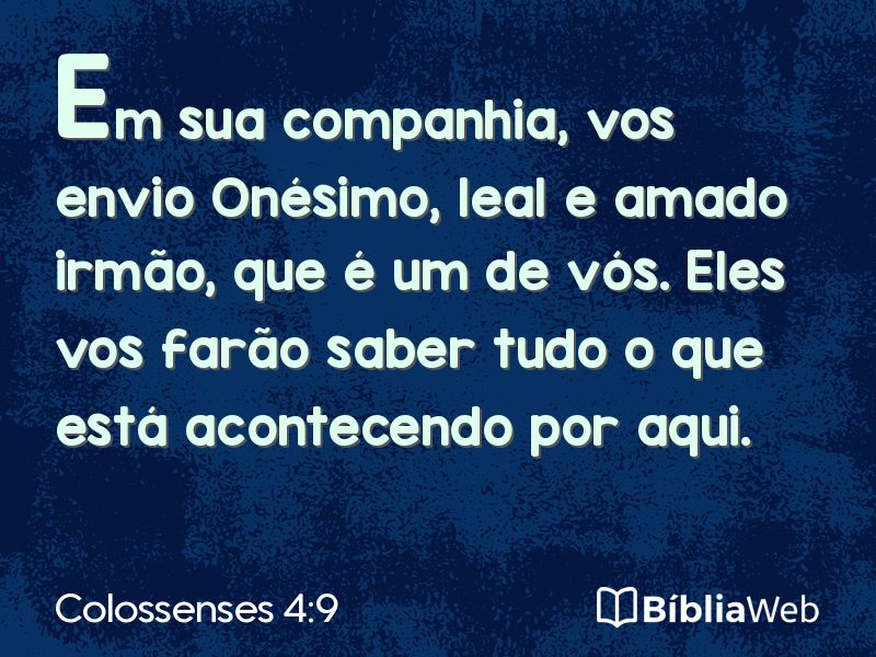 Colossenses 4:9 em imagem para compartilhar