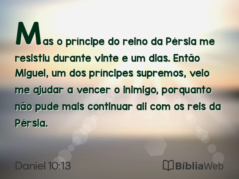 Daniel 10:13 em imagem para compartilhar