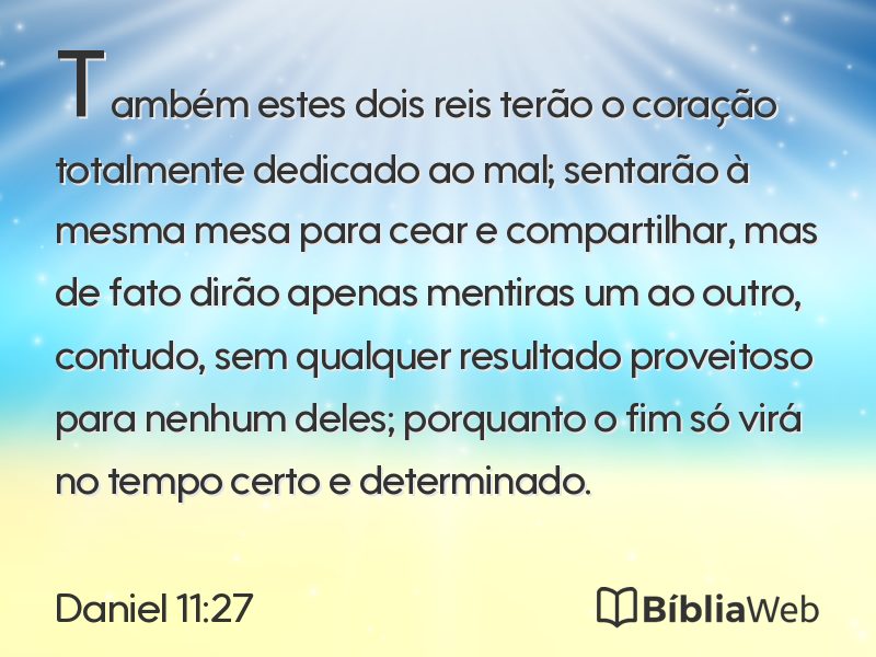 Daniel 11:27 em imagem para compartilhar