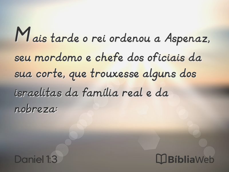 Daniel 1:3 em imagem para compartilhar