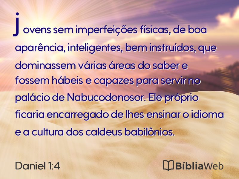 Daniel 1:4 em imagem para compartilhar