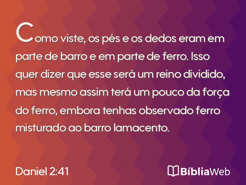 Daniel 2:41 em imagem para compartilhar
