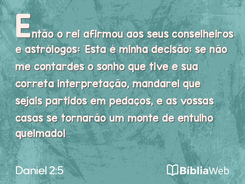 Daniel 2:5 em imagem para compartilhar