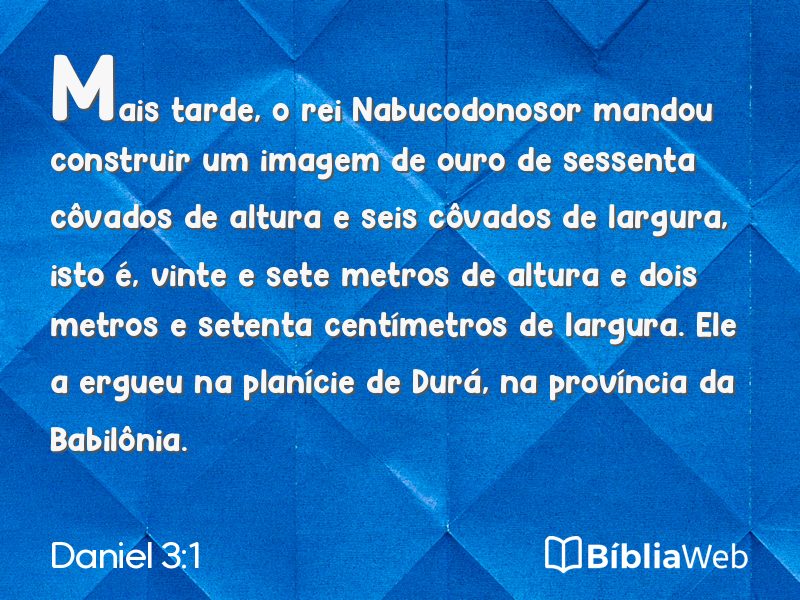 Daniel 3:1 em imagem para compartilhar