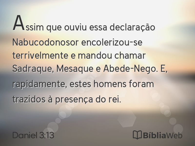 Daniel 3:13 em imagem para compartilhar