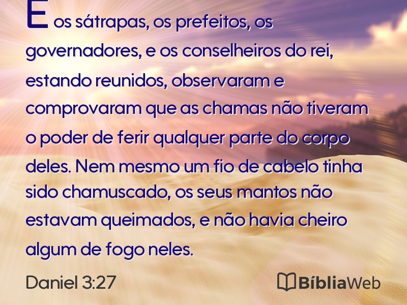 Daniel 3:27 em imagem para compartilhar