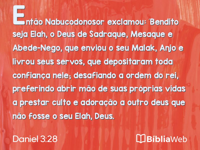 Daniel 3:28 em imagem para compartilhar