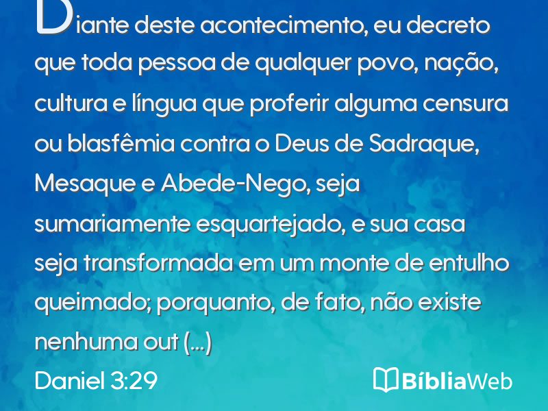 Daniel 3:29 em imagem para compartilhar