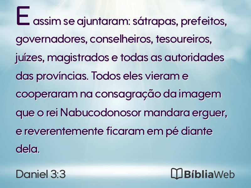 Daniel 3:3 em imagem para compartilhar