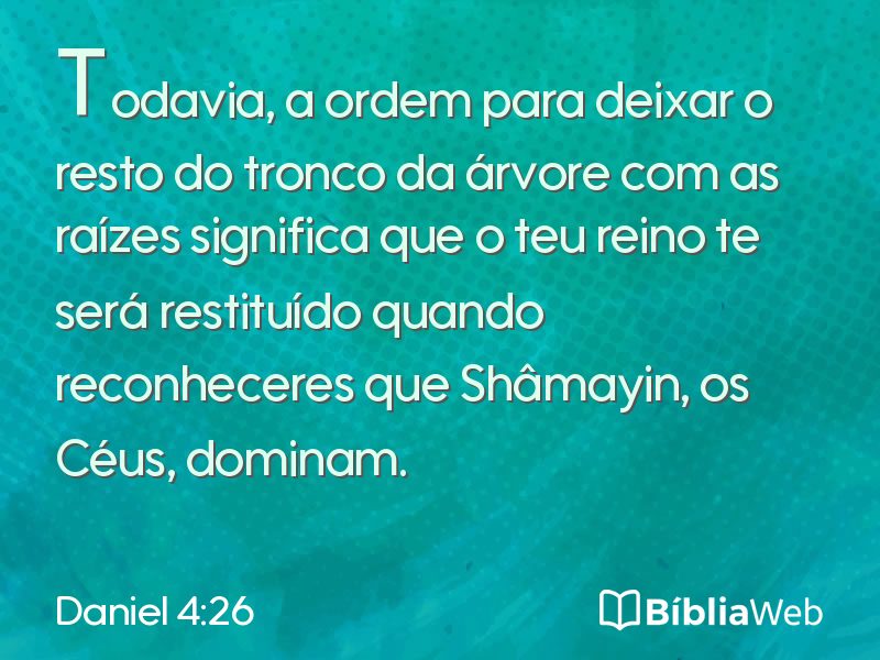 Daniel 4:26 em imagem para compartilhar