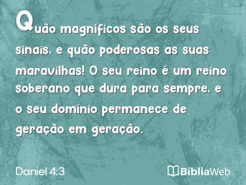 Daniel 4:3 em imagem para compartilhar