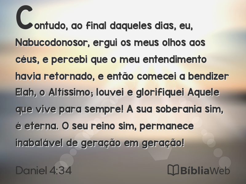 Daniel 4:34 em imagem para compartilhar