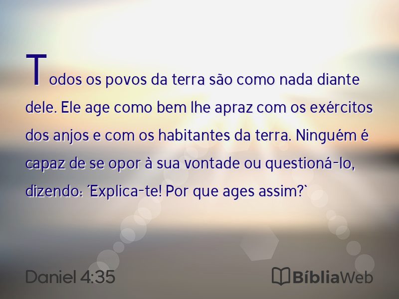 Daniel 4:35 em imagem para compartilhar