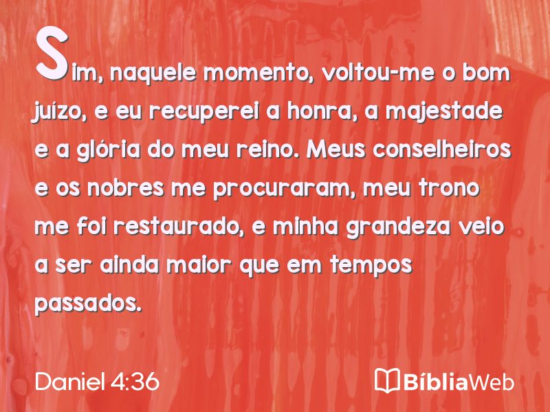 Daniel 4:36 em imagem para compartilhar