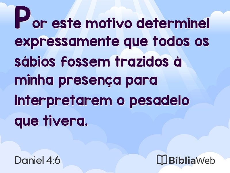 Daniel 4:6 em imagem para compartilhar